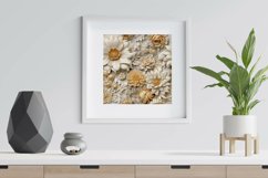 3D Ivory and Gold Floral Digital Papers - Seamless Patterns Product Image 4