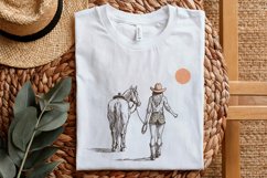 Retro Cowgirl png, Wild West Decor, Cowgirl Illustration, Product Image 5