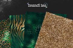 16 Green &amp; Gold Luxury Safari Seamless Patterns Product Image 7