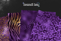 16 Gold &amp; Purple Luxury Safari Seamless Patterns Product Image 7