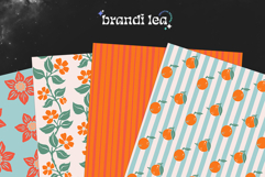 Tangerine Floral Seamless Pattern Set Product Image 7