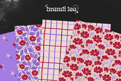 Cherry Lilac Seamless Pattern Set Product Image 7