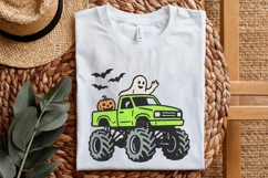 Monster Truck Halloween PNG, Ghost and Pumpkin Truck PNG, Product Image 4