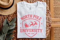 North Pole University PNG, Santa Sleigh Christmas Shirt Product Image 3
