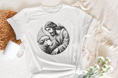 Jesus and Sheep PNG Design, Faithful Shepherd Graphic, Product Image 5