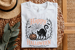 Happy Halloween PNG, Black Cat and Pumpkin Clipart PNG for Product Image 5