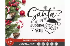 Santa is judging you SVG, Christmas SVG, Santa svg, Funny Product Image 4
