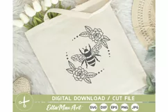 Bee Svg, Floral Bee Wreath Svg, Bee SVG File, Honey Bee svg, Product Image 2