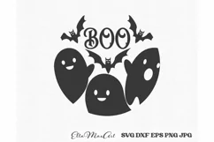 Boo Svg, Halloween Svg, Halloween sign Svg, Round Sign Svg, Product Image 2