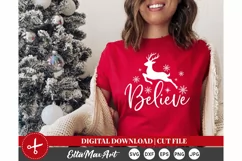 Believe Svg, Christmas SVG, Winter SVG, Deer SVG, Santa svg, Product Image 1