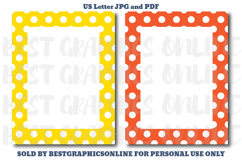 28 Polka Dots Border Letter Size Printable Papers JPG PDF Product Image 7