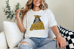 Stylish Woman with Yellow Leopard Print PNG, Trendy Girl Product Image 3