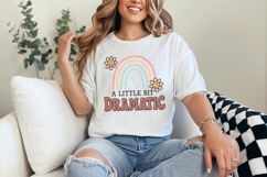 A Little Bit Dramatic PNG, Retro Rainbow Shirt Design, Cute Product Image 3