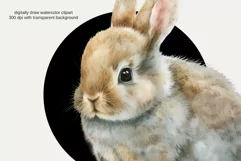 Vintage Watercolor Easter Bunny Clipart PNG, Sublimation Product Image 4