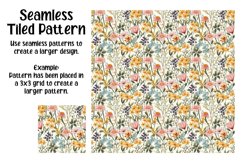Watercolor Wildflowers Digital Papers - Seamless Patterns Product Image 5