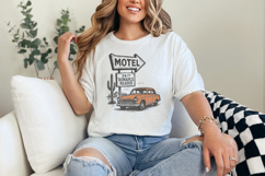 24/7 Romance Reader Motel PNG, Retro Car Art Digital Product Image 2