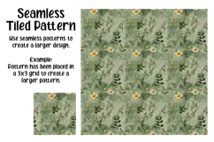Distressed Green Florals Digital Papers - 16 Seamless Papers Product Image 5
