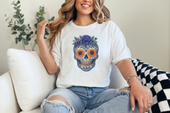 Floral Skull PNG, Sugar Skull PNG, Day of the Dead Art, Dia Product Image 2