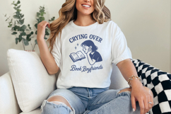 Crying Over Book Boyfriends PNG, Book Lover PNG, Bookish Product Image 2