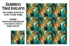 Gold and Turquoise Digital Papers - Seamless Patterns Product Image 5