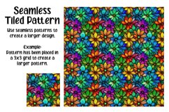 Stained Glass Flowers Digital Papers - Seamless Patterns Product Image 5