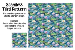 Watercolor Water Lilies Digital Papers - Seamless Patterns Product Image 5
