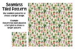 Watercolor Succulents Digital Papers - Seamless Patterns Product Image 4