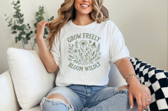 Grow Freely Bloom Wildly PNG, Wildflower Art Print, Product Image 3