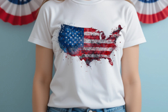 Rustic USA Flag Map Patriotic PNG Product Image 1