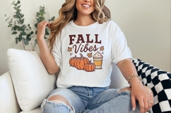 Fall Vibes PNG, Autumn Pumpkins And Coffee Cup, Cozy Fall Product Image 2