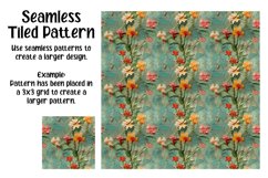 Aged Oil Paint Flowers Digital Papers - Seamless Patterns Product Image 5
