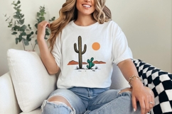 Cactus and Desert Sun PNG, Vintage Southwestern Saguaro Product Image 4