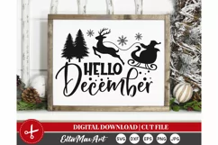 Hello December Christmas SVG, Winter SVG, Christmas shirt Product Image 1