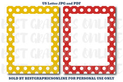 28 Polka Dots Border Letter Size Printable Papers JPG PDF Product Image 8