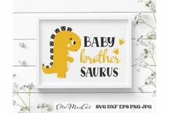 Baby brother Saurus SVG, Dinosaur svg, Baby Brother Product Image 3