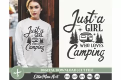Just a girl who loves camping SVG, Camping SVG, Camper Svg, Product Image 1