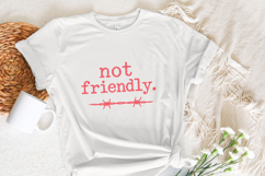 Not Friendly PNG, Barbed Wire Printable Shirt, Edgy Quote Product Image 3