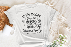 If I&#039;m Moody Give Me Foody PNG, Funny Raccoon PNG, Vintage Product Image 4