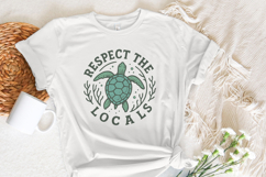 Respect the Locals PNG, Sea Turtle Shirt Design, Summer Product Image 3
