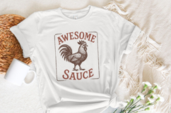 Awesome Sauce Rooster PNG, Funny Farm Animal PNG, Retro Product Image 3