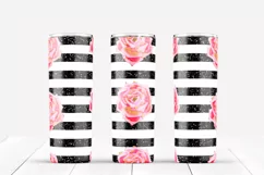 Roses Skinny glitter tumbler wraps Sublimation. 20 oz. Product Image 3