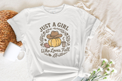 Just A Girl Who Loves Fall PNG, Pumpkin Coffee Autumn PNG, Product Image 6