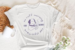 No Ruff morning Coffee png, Retro Illustration, Printable Product Image 7