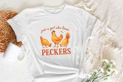 Just A Girl Who Loves Peckers PNG, Cute Chicken PNG, Funny Product Image 5