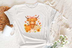 Highland Cow Fall PNG, Autumn PNG, Pumpkin PNG, Cozy Coffee Product Image 3