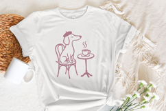 Dog Drinking Coffee PNG, Cute Dog Art Print, Coffee Lover Product Image 4