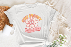 Stay Groovy Spread Love PNG, Retro Daisy Peace Sign PNG, Product Image 2