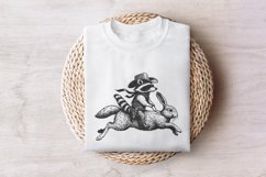 Cowboy Raccoon Riding Rabbit PNG, Funny Western Adventure, Product Image 7