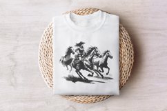 Cowgirl Horse Western PNG, Retro Wild Horses Sublimation, Product Image 7
