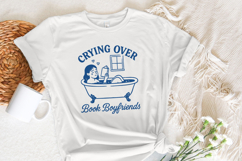 Crying Over Book Boyfriends PNG, Funny Romance Reader Product Image 5